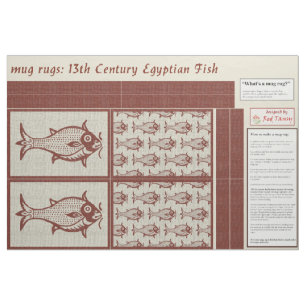 Mediaeval Fish mug rugs Fabric