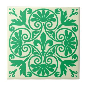 Mediaeval Fleur De Lis Pattern Ceramic Tile
