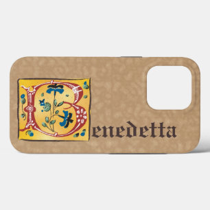 Mediaeval Floral Illuminated Letter B Monogram iPhone 13 Pro Case