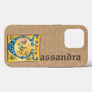 Mediaeval Floral Illuminated Letter C Monogram iPhone 13 Pro Case