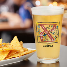 Mediaeval Floral Illuminated Letter X Monogram