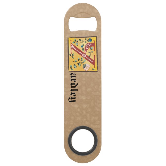 Mediaeval Floral Illuminated Letter Y Monogram (Front)