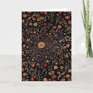 Mediaeval Flowers on Black Card