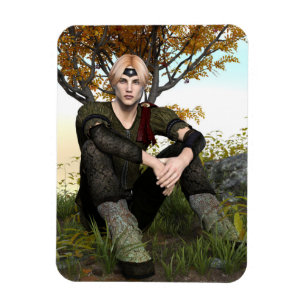 Mediaeval Forest Prince Fantasy Portrait Magnet