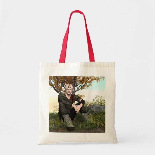 Mediaeval Forest Prince Fantasy Portrait Tote Bag (Front)
