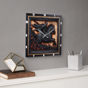 Mediaeval Fray: Burn Art Choice Square Wall Clock