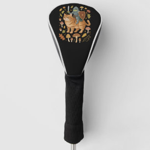 Mediaeval Frog on Orange Cat Goblincore Weird Stuf Golf Head Cover