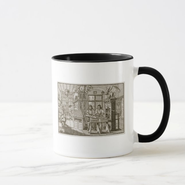 Mediaeval German printing press (engraving) Mug (Right)