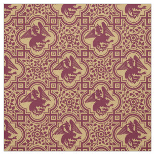 Mediaeval Germanic Griffin Dragon Pattern Fabric
