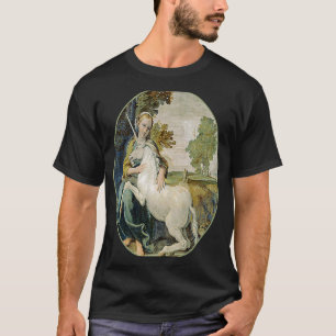 Mediaeval Girl with Pet Unicorn T-Shirt