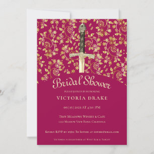Mediaeval Gold Bridal Shower Invitation