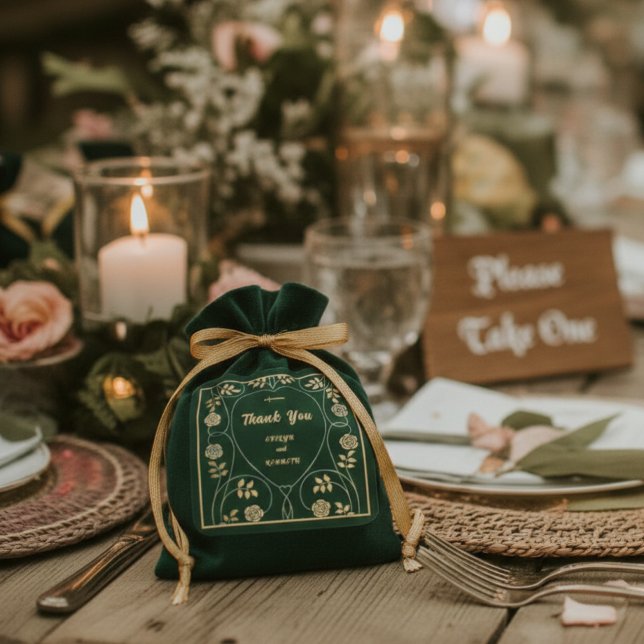 Mediaeval Gold Floral Hearts and Sword Thank You Square Sticker (Creator Uploaded)