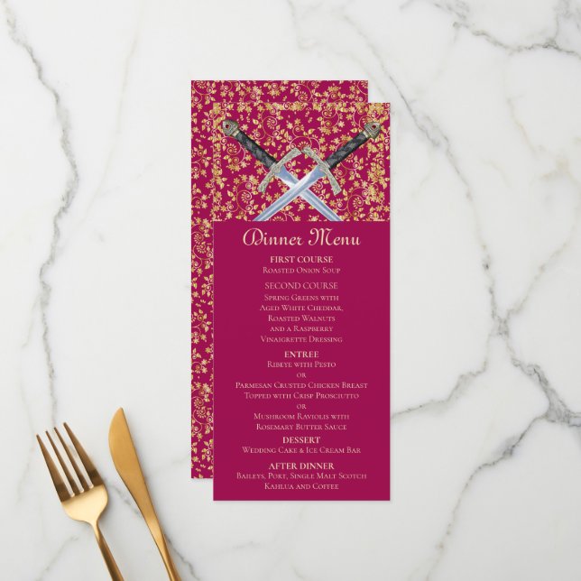 Mediaeval Gold Menu (Front/Back In Situ)
