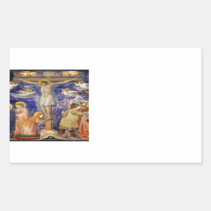 Mediaeval Good Friday Scene Rectangular Sticker