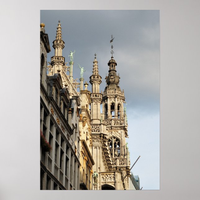 Mediaeval gothic facades of Grand Place, Brussels Poster (Front)