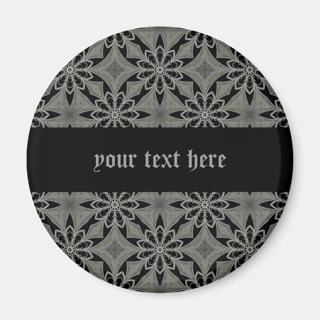 Mediaeval gothic flower customisable magnet (Front)