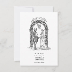 Mediaeval Gothic Knight Bride Groom Arch Save The Date