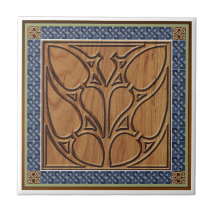 Mediaeval Gothic Square with Celtic Border Tile