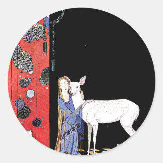 mediaeval gown classic round sticker