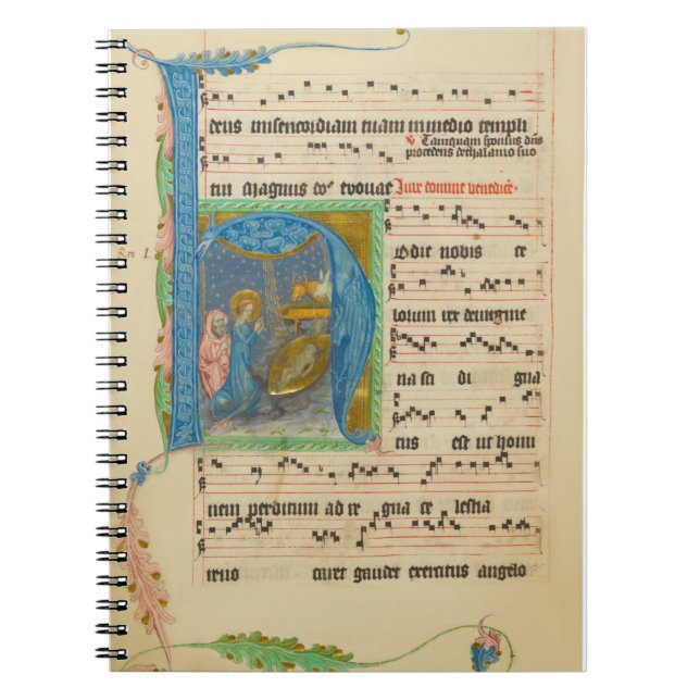 Mediaeval Gregorian Chant Christmas Manuscript Notebook (Front)