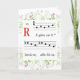 Mediaeval Gregorian Chant Floral Religious Easter  Card