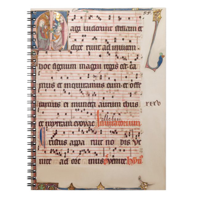 Mediaeval Gregoriant Chant Epiphany Magi Manuscrip Notebook (Front)