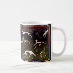 Mediaeval Greyhound Dogs in the Deep Woods Coffee Mug