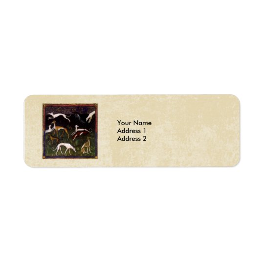 Mediaeval Greyhounds in the Deep Woods Custom Return Address Label