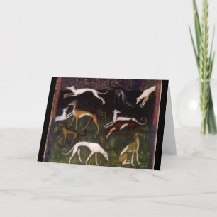 Mediaeval Greyhounds in the Deep Woods   Customise Card