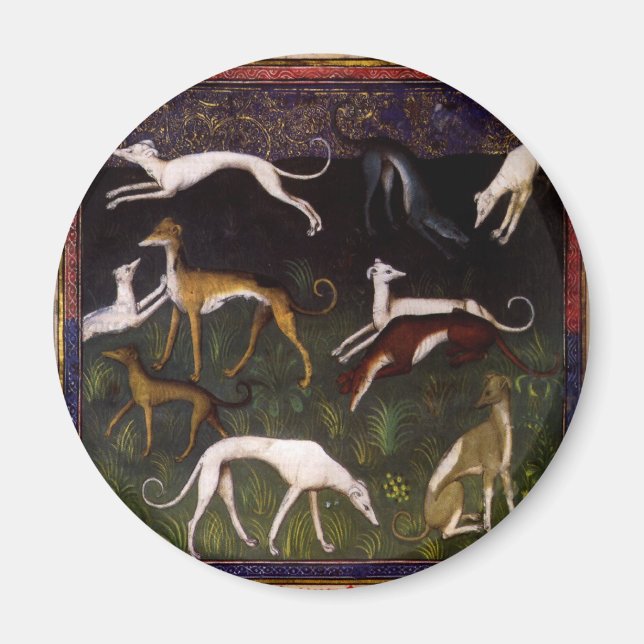 Mediaeval Greyhounds in the Deep Woods Magnet (Front)