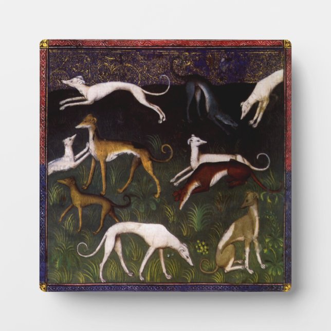 Mediaeval Greyhounds in the Deep Woods Plaque (Front)