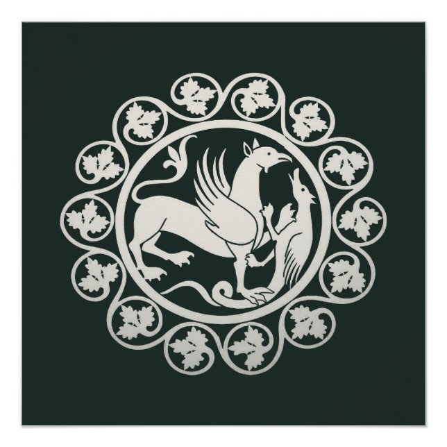  Mediaeval Griffin Combat Medallion Poster (Front)