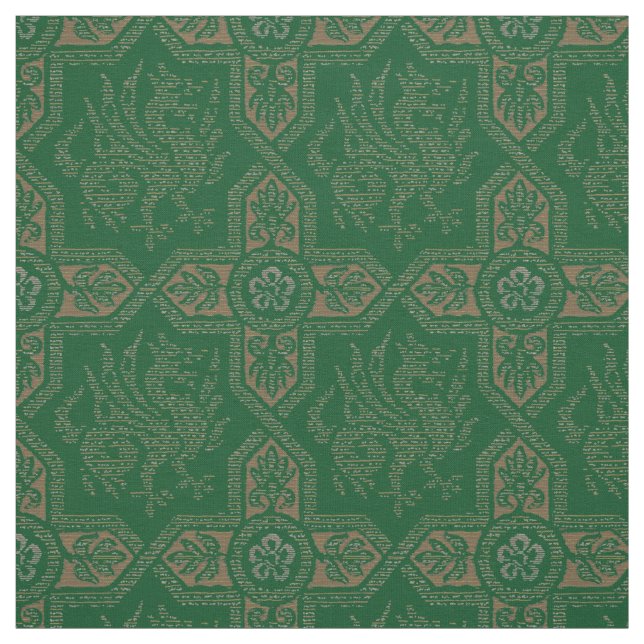 Mediaeval Griffin Dragon Pattern Fabric (Swatch)