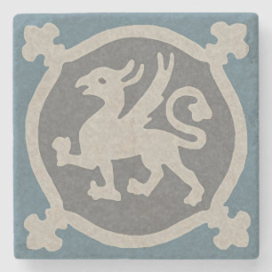 Mediaeval Griffin Tile Stone Coaster