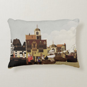 Mediaeval Harbour Decorative Cushion