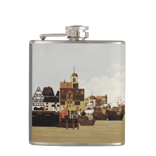 Mediaeval Harbour Hip Flask