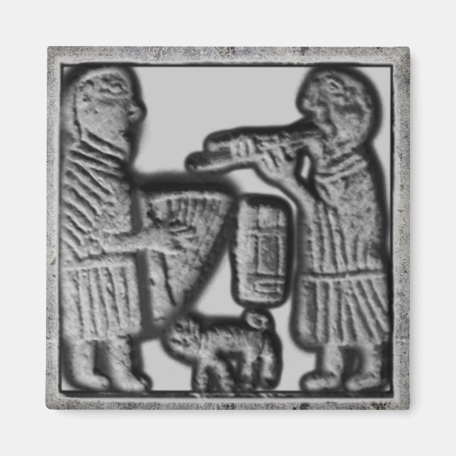 Mediaeval Harp and Pipe with Cat Magnet (Front)