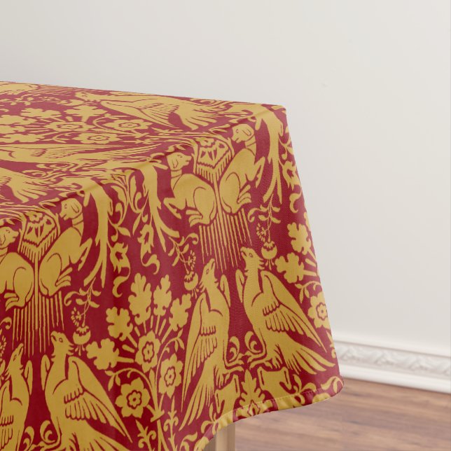 Mediaeval Hawk And Hound Pattern Tablecloth (In Situ)