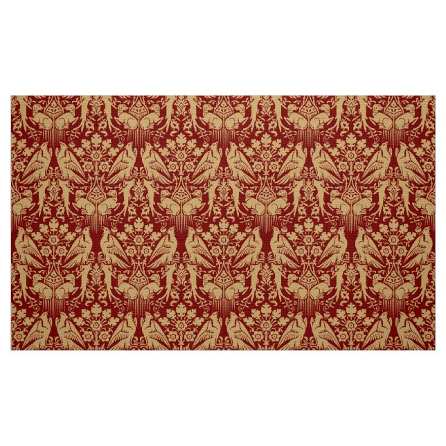 Mediaeval Hawks & Hounds Print Pattern Fabric (Fat Quarter)