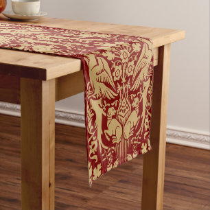 Mediaeval Hawks & Hounds Print Pattern Short Table Runner
