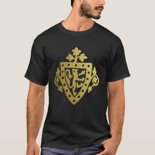 Mediaeval Herald Rampant Lion Shield Metallic T-Shirt