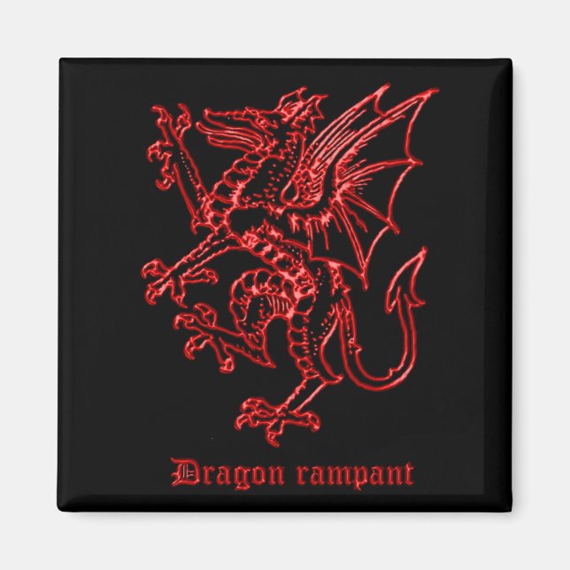 Mediaeval Heraldry Dragon Magnet (Front)