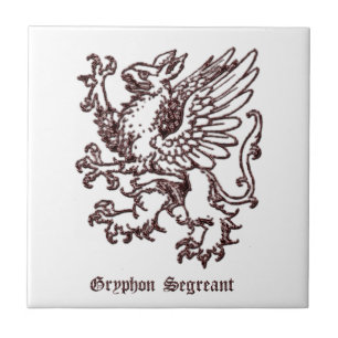 Mediaeval Heraldry Gryphon segreant Ceramic Tile