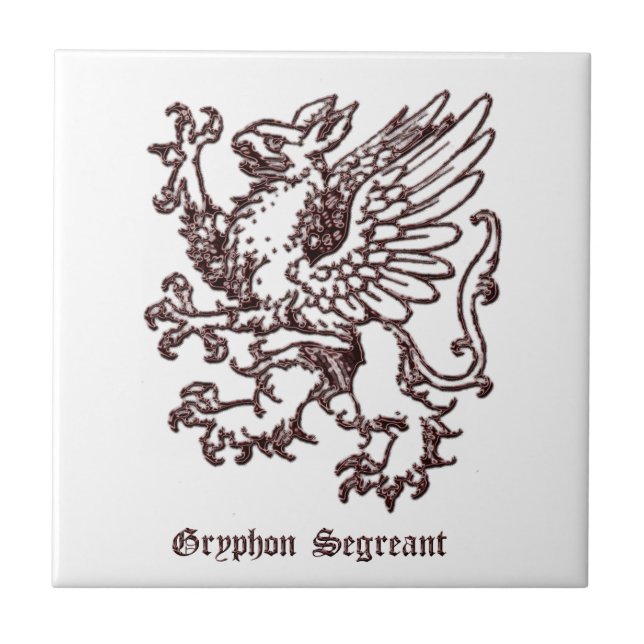 Mediaeval Heraldry Gryphon segreant Ceramic Tile (Front)