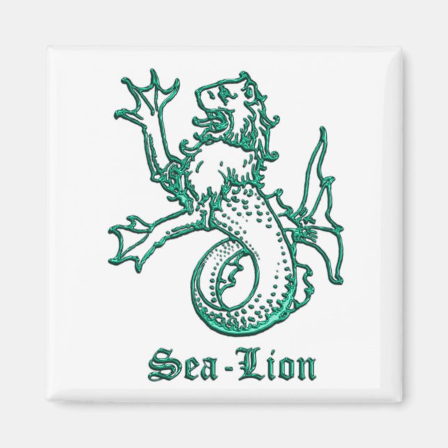 Mediaeval Heraldry Sea-lion Magnet (Front)