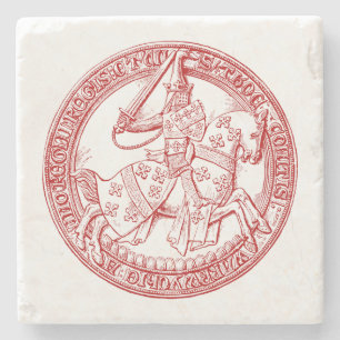 Mediaeval Heraldry Seal of Thomas de Beauchamp Stone Coaster