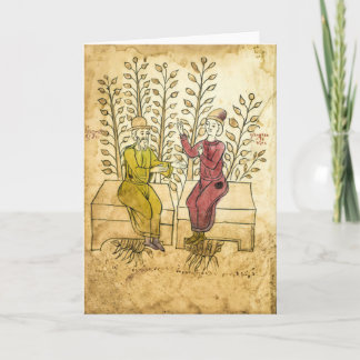 Mediaeval Herbalist Manuscript greeting card