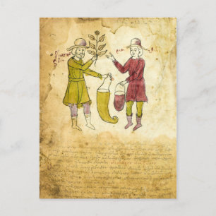 Mediaeval Herbalist Manuscript illustration card