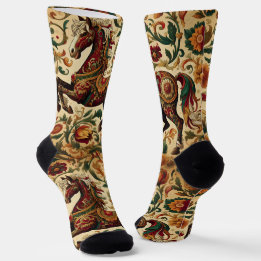Mediaeval Horse Crew Socks