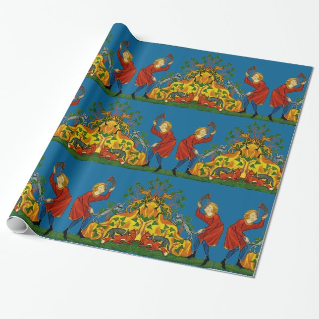 Mediaeval Hunting Wrapping Paper (Unrolled)